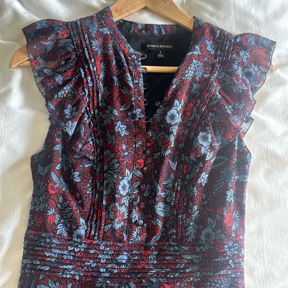 Banana Republic Floral Fit and Flare Dress, Size 2